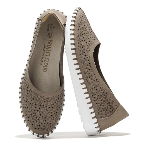 Image of Project Cloud Flats for Women Footwear, Memory Foam & Flexible Outsole Loafers for Women's Fashion Sneakers - Womens Shoes, Sockless Wear Machine Wash Shoes for Women (Petunia)