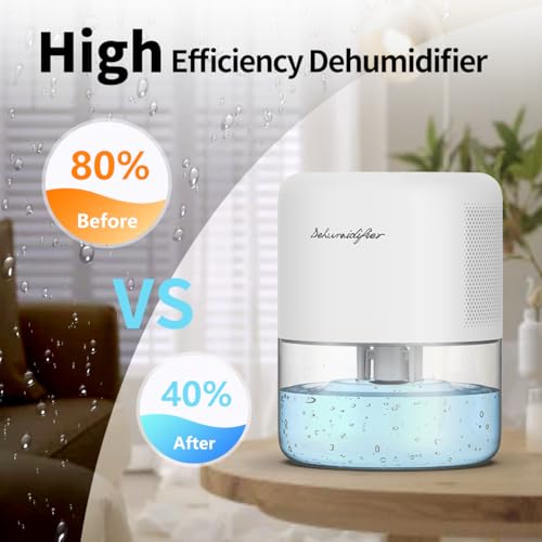 Image of Dehumidifier for Home Small Quiet Dehumidifiers for 44OZ Water Tank Auto Defrost and Shutoff 10 Colors Light 4 Timer Options 3 Modes Portable Dehumidifiers for Bedroom Bathroom Closet RV
