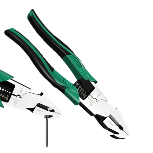 Alicates de Corte Lateral - Herramienta resistente de crimpado y pelado - Crimpador de cables - Para reparación de cercas, mantenimiento del hogar, cableado eléctrico, bricolaje, manualidades y
