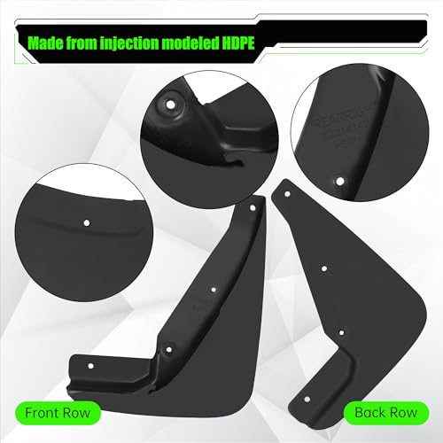 Image of Front & Rear Mud Flaps Splash Guards Compatible for Dodge Challenger 2015-2023 Accessories Mud Guards Splash Flaps Heavy Duty Molded, Replace OEM # 82214141 82214142, 4PCS Set