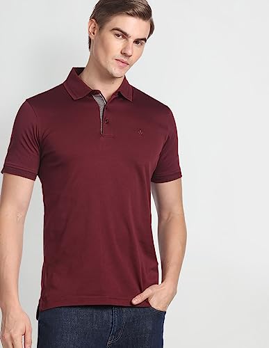 Image of Arrow Men's Cotton Solid Regular Fit Polo Shirts