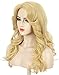 karlery Women 70s Feathered Wig Long Blonde Wave Disco Wig Vintage Costume Wig for Party Fashion Accessory