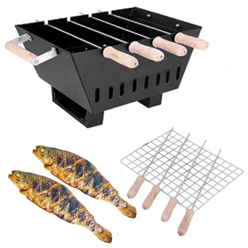 Hot Berg Barbeque (Rack Fire Starter Barbeque) with 4 Skewers