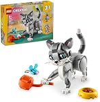 LEGO Creator 3 en 1 Jouet pour chat ludique - Jouet de construction avec 3 options de construction, chat, chien ou pigeon - Figurines animales pour enfants, filles et garçons, 8+ - Idée de cadeau d'anniversaire - 31163