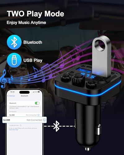 Bluetooth FM Transmitter 54W Fast Charging