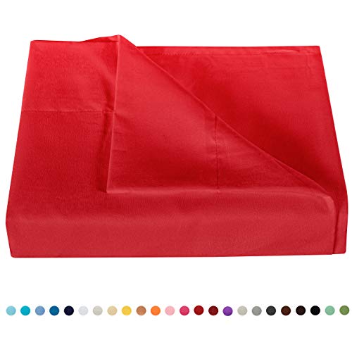Image of NTBAY Full Microfiber Flat Sheet, 81 x 96, Red