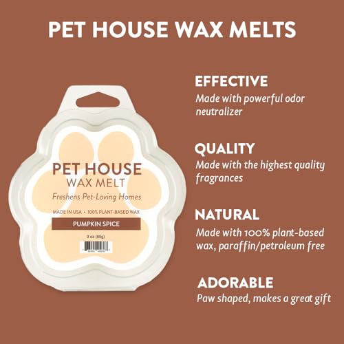 Image of One Fur All Pet House Scented Wax Melts for Warmer - Long-Lasting Pet Friendly Plant Based Soy Wax Melts - Pumpkin Spice Pack of 4