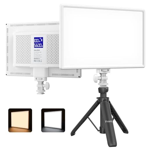 RALENO LED Videoleuchte, eingebauter 4000 mAh * 2 Akku 3200-5600 K CRI95 0-100% Helligkeitseinstellung am Kameralicht, für Vlog-Beleuchtung, Videokonferenzen, YouTube-Studiofotografie