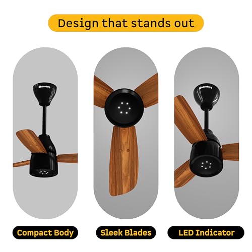 Image of atomberg Renesa Enzel 600mm BLDC Ceiling Fan with Remote | BEE 5 star |High Air Delivery|LED Speed Indicator |Low Noise |Sleek Design | Power Saving | 3 Year Warranty | Honey Maplewood