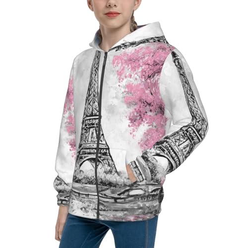 Funny Hoodies Sweatshirt Teen Boys Girls Zip Up Pullover Jacket with Pockets for Sports