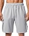 A WATERWANG Men's Cargo Sweat Shorts Casual Drawstring Elastic Waist Workout Athletic Jogger Gym Shorts with 5 Pockets Light Grey M