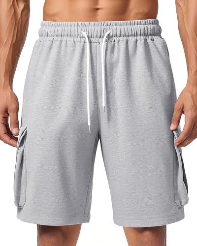Image of Men's Cargo Sweat Shorts Casual Workout Athletic Jogger Gym SweatShorts