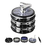 Herb Grinder 4 Piece Spice Sharpstone Chromium Grinderrocker Hand Crank With 1 Pollen Scraper And 1...
