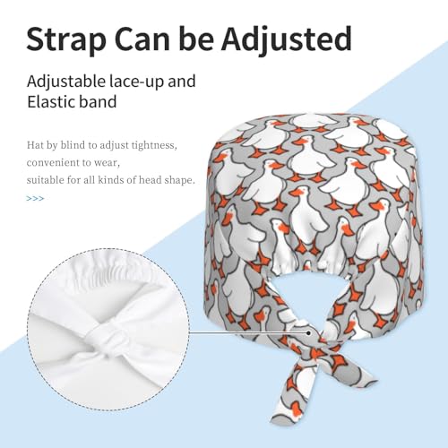 Image of Working Cap Scrub Cap with Sweatband Adjustable Unisex Women Tie Back Hat Nurse Surgical Caps