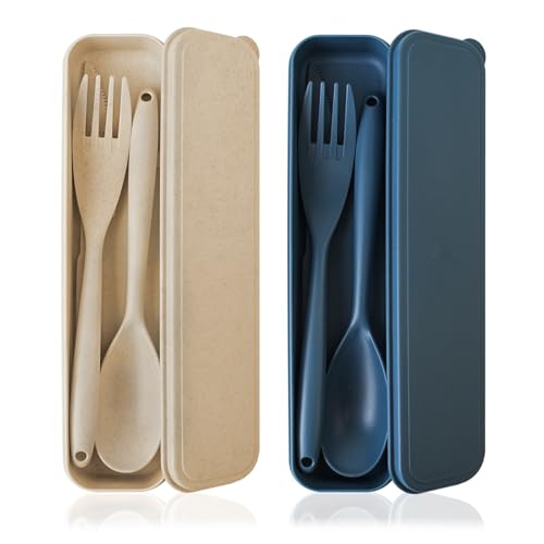 Reisebesteck mit Etui, Camping Besteckset, Plastikbesteck to Go, für...