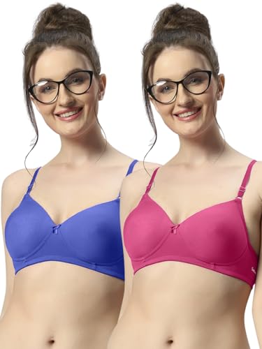 Image of SONARI Wire Free Padded Bra | Medium Padding for Support, Medium Coverage, Soft Cotton Polyester Material, Adjustable Straps with Hook & Eye Closure, Wash Only - 007