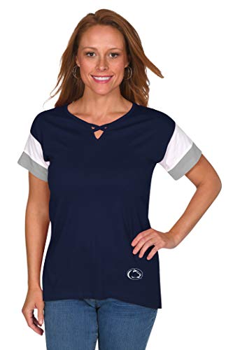 UG Apparel NCAA Penn State Nittany Lions Criss-Cross Colorblock Top, Navy, Small