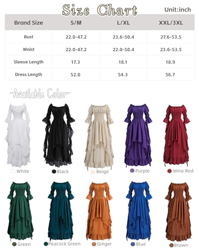 Nspstt B07MLZ5JCG Victorian Dress Renaissance Costume Women Gothic Witch Dress Medieval Wedding Dress thumb #5