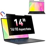 Magnetischer Laptop Sichtschutz für 14 Zoll Laptop 16:10, Abnehmbarer Sichtschutzfolie, Anti Spy Blaulicht Blendschutz Blickschutz folie Bildschirmschutz kompatibel mit HP/Dell/Acer/Asus/Envy/Xps/Lenovo