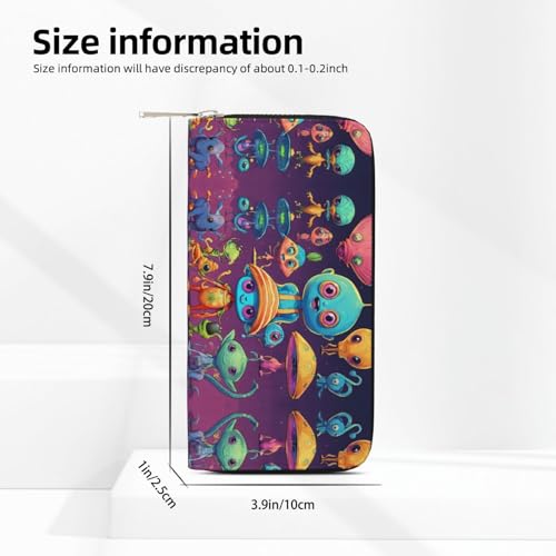 Astronaut And Alien Print Casual Clutch Purse Hand Wallet for Women Capacity Wallet Stylish Travel-Friendly4