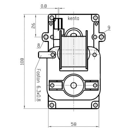 KENTA K9117153 Moteur à engrenages pour poêle à granulés 5 tr/min Arbre de 8,5 mm moteur pour chargement à granulés