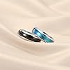 ANAZOZ Mens Engraved Ring Men's Ring Promise Rings for Men,Rings for Men Stainless Steel Round 6MM with Enamel Blue Engagement Ring Size V 1/2 #1