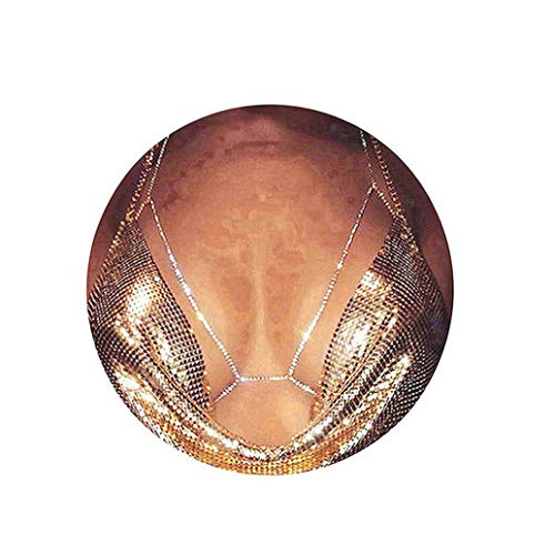 Dsaren Chaine de Corps Sexy Femmes Bikini Beach Bra Harnais Collier Bijoux de Corps (A-argent)