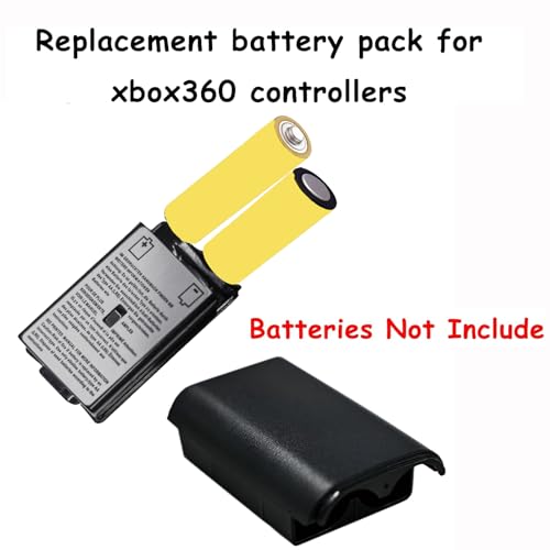 Image of 10 Pack Battery Pack Cover for Xbox 360 Wireless Controller Replacement Battery Pack Cover Shell Repair Part Compatible with Xbox 360 Wireless Controller(Black)