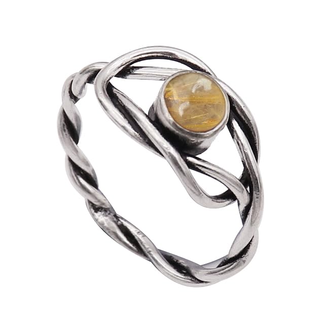 Edelstein Versilberter Bandring Stilvoller Handgefertigter Geschenkartikel Herren und Damen Schmuck JSR-1002AA