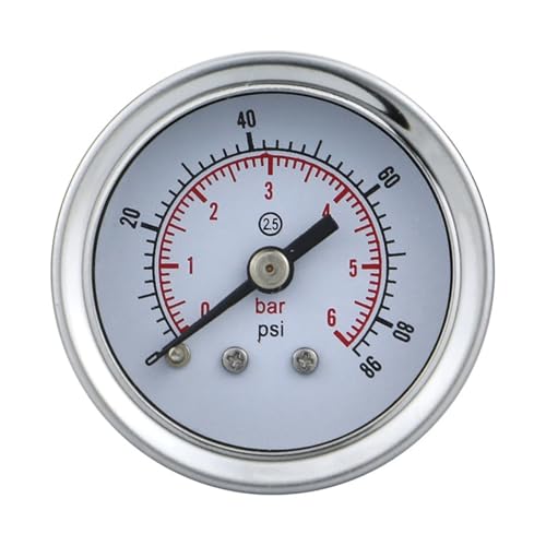 Manomètre de pression évite les surpressions d'eau et air raccord arrière inox 1/4