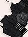 Smart & Sexy Women's Bustier Bra Corset Top, Black Hue/Black, XX-Large