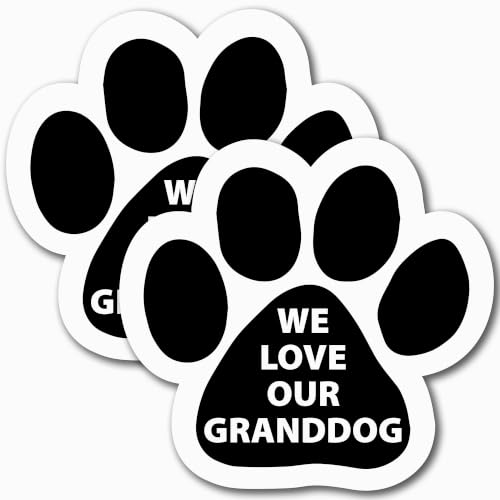 Image of I Love My Granddogs Pawprint Car Magnet 5 Inch, 2 Pack, Dog Lover Gift | Heavy Duty Magnetic Decal for Cars, Trucks and SUVs or Any Magnetic Surface, Made in USA