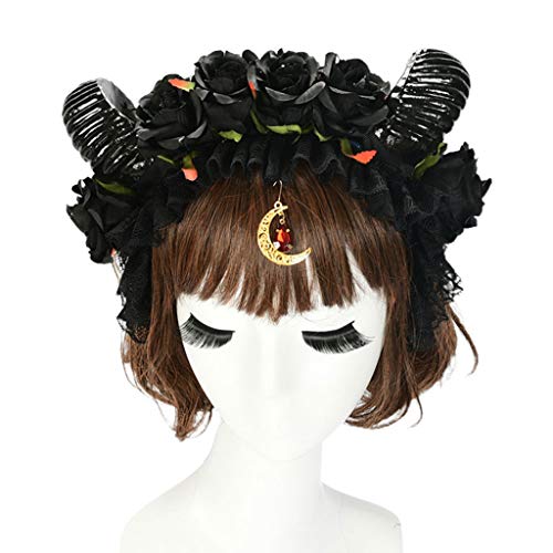 Serre-tête gothique Halloween confortable à cornes de mouton