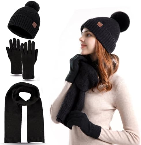 Set Invernale 3 Pezzi - Berretto, Sciarpa E Guanti Touch, Unisex, Maglione, Caldo E Morbido - Foto 9