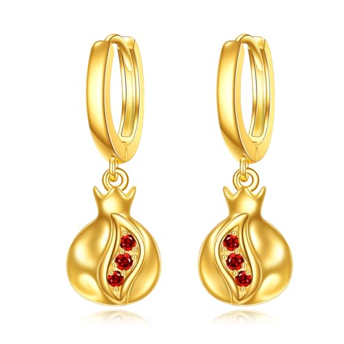 Boucles d'oreilles grenade argent 925 et oxyde de zirconium