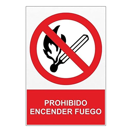 MovilCom® - Adhesivo PROHIBIDO ENCENDER FUEGO 200X300mm Señal prohibición (ref.RD40601)