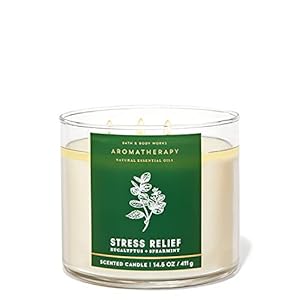Bath and Body Works Aromatherapy STRESS RELIEF Scented 3-Wick Candle 411g – scent Eucalyptus + Spearmint with natural…