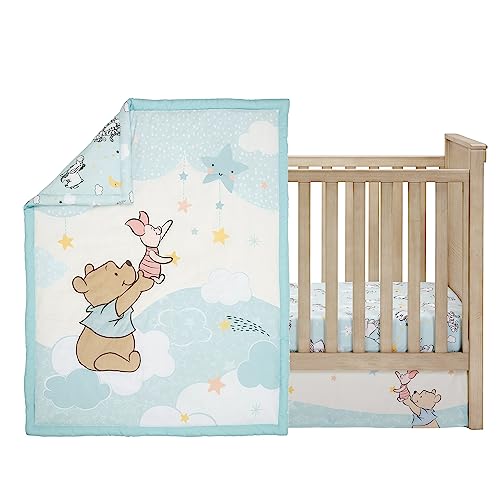 Image of Bedtime Originals Starlight Pooh 3-Piece Crib Bedding Set - Blue, Animals