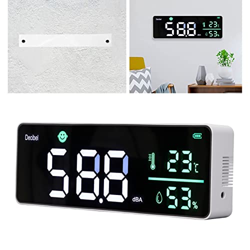 Decibel Meter Wall Hanging Sound Level Meter, 11 Inch Large LED Display Noise Temperature Humidity Meter - Image 4