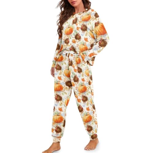 Image of Womens Lounge Set Long Sleeve Soft Pajama Sets