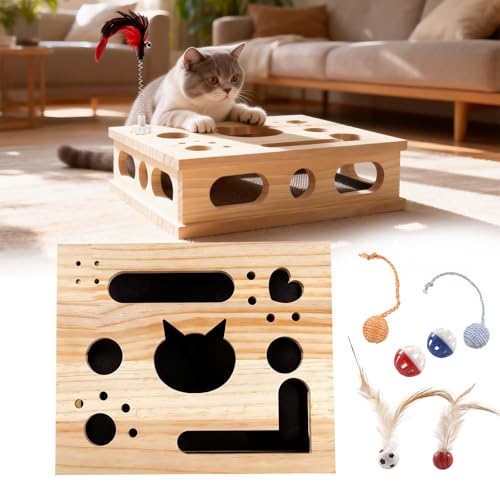 Helmxlnq 2026 New Model Cat Nail File Enrichment Box Cat Nail File Box with Sandpaper Stress-Free Alternative to Trimming Nails Cat Toys Interactive for Indoor Cats Nail Scratcher