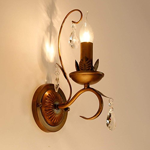 Lámparas de pared creativas GZ de cristal de hierro para dormitorio de lujo