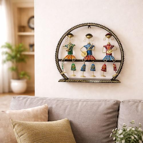 Image of Framing Hub - Handcrafted Iron Metal Wall Art Musician Frame for Home Decor | Traditional Tribal Musical Wall Hanging for Living Room, Office & Hall