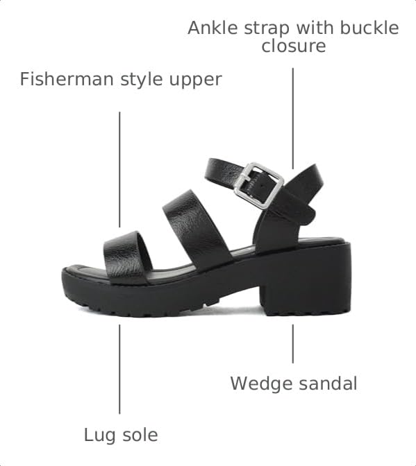 Image of Soda ACCOUNT-2 ~ Little Kids /Children /Girls Open Toe Two Bands Lug sole Fashion Block Heel Sandals with Adjustable Ankle Strap