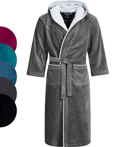 Morgenstern Albornoz Ducha Niños y Adolescentes Bata de Baño Algodón gris Talla 170-176 cm Albornoz niño 15 años Albornoz niño 16 años