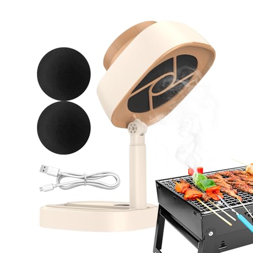 Ventilador de escape para cocina, extractor de escritorio plegable recargable, campana extractora de escritorio de ángulo de 5 velocidades con flujo de aire ajustable, ventilador de filtración de