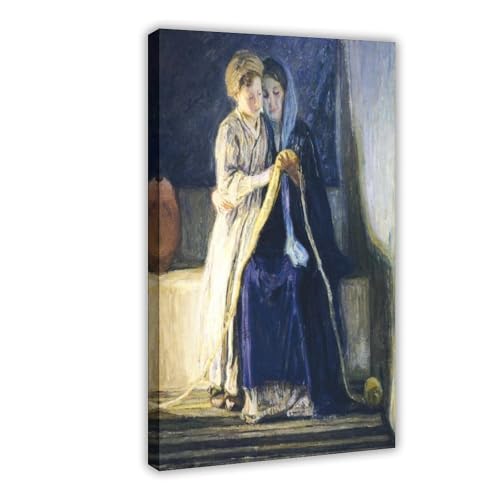 Toile Christ et sa mère Henry Ossawa Tanner cadre suspendu vertical