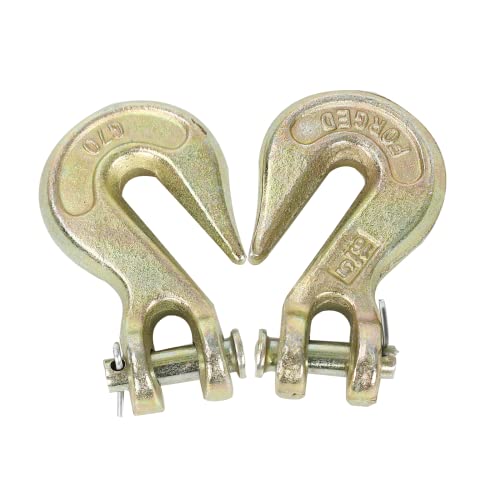 2 Pack Clevis Grab Hooks - Fits 5/16" Chains - 5400 Lbs Working Load Limit And 21600 Lbs Breaking Strength - Meets Or Exceeds Dot/Csva Specifications And Zinc Plated For Corrosion Resistance #TOP7