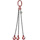 Planeta A01262-3m Anschlagkette Güteklasse 8, Dreistrang, DIN EN 818-4, 3G-GKH Komplett Montiert,3 m Nutzlänge, 2.36 t bei 0-45 Grad/1.7 t bei 45-60 Grad Tragfähigkeit, 6 mm Ketten-Nenndicke