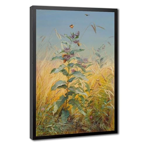 Affiches sur toile vintage Fidelia Bridges Milkweeds cadre bois premium